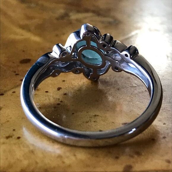 Natural Grandidierite Sterling Silver Artistic Ring Size 8 - Picture 4 of 7